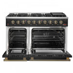 Forno Galiano 48" Black Freestanding Double Oven Gas Range (6.58 Cu. Ft.) - FFSGS6244-48BLK