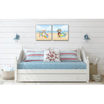 Dog Days of Summer Wall Art - Multi-Colour - 16 X 16 - Set of Two