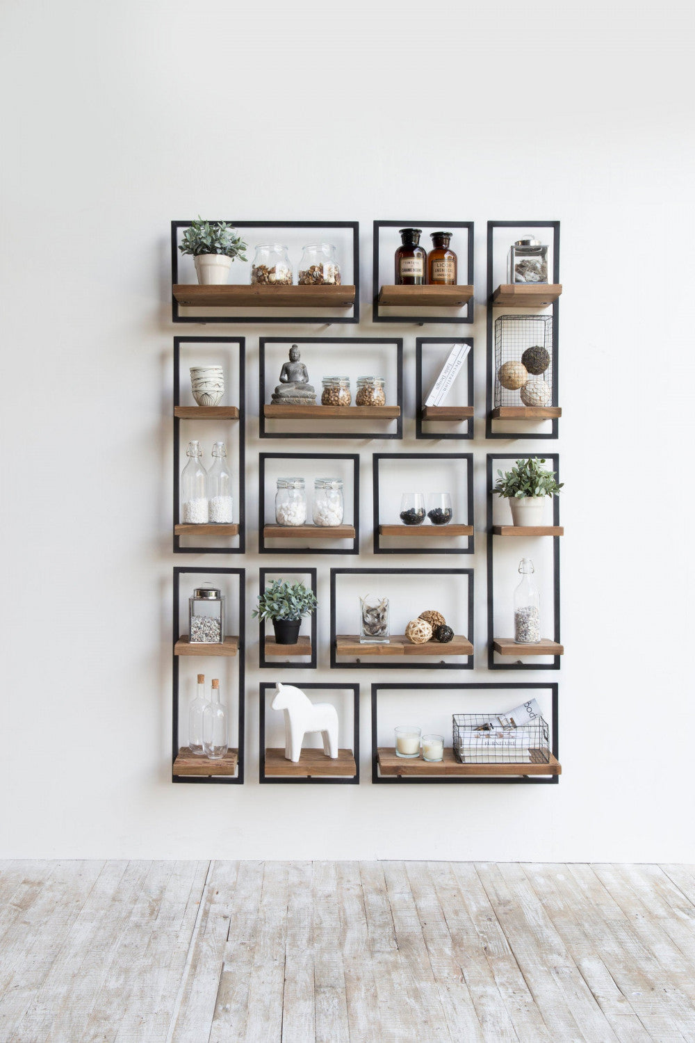 Bayan Metal Frame Wall Box III - Teak