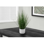 21" Grass Plant With 4" White Pot - Green