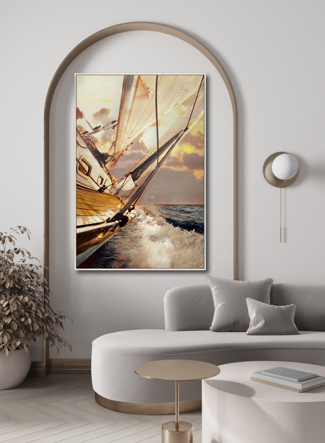 Golden Voyage Art - Natural/Gold - 45 X 30