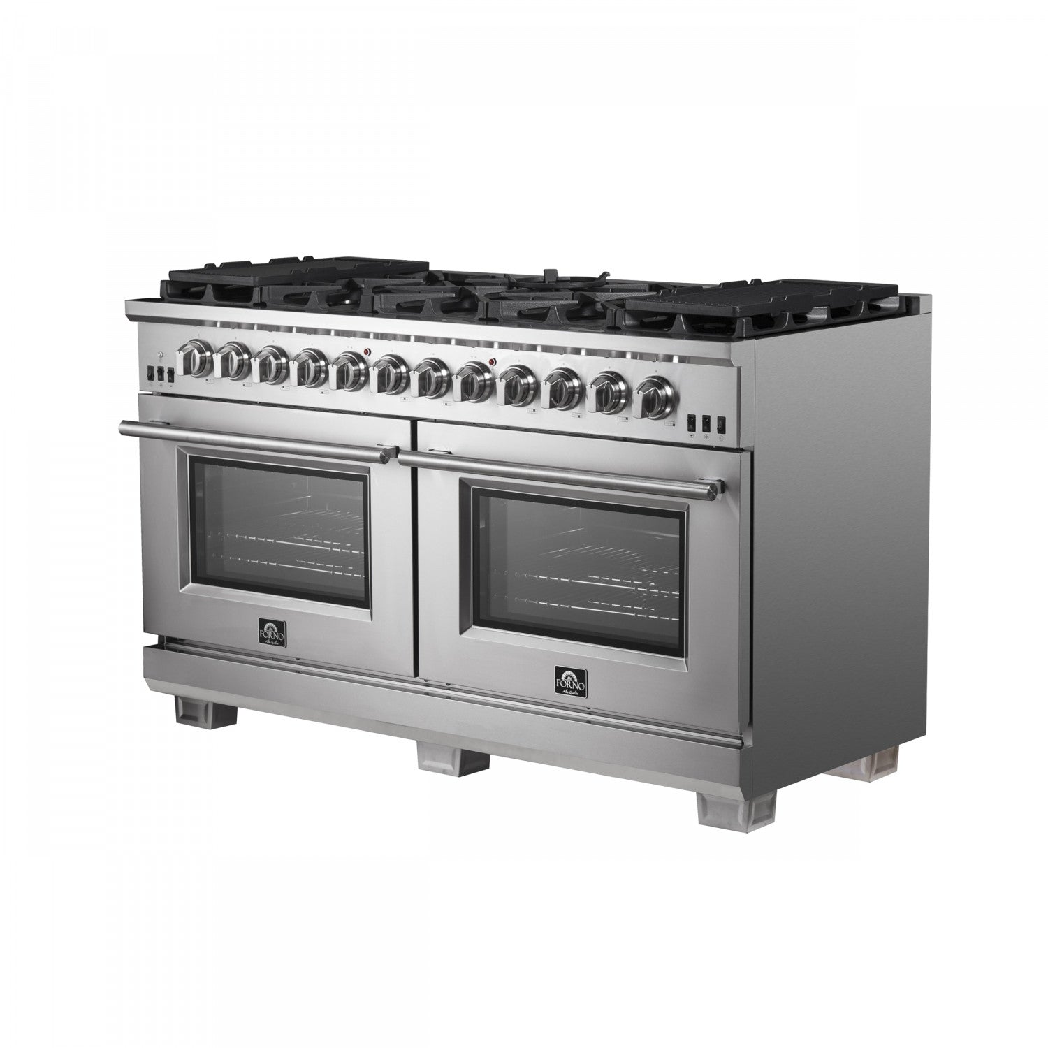Forno Capriasca 60" Stainless Steel Freestanding Double Oven Gas Range (8.64 Cu. Ft.) - FFSGS6260-60