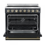 Forno Paolo 36" Black Freestanding Electric Range with True Convection (5.44 Cu. Ft.) - FFSEL6011-36BLK