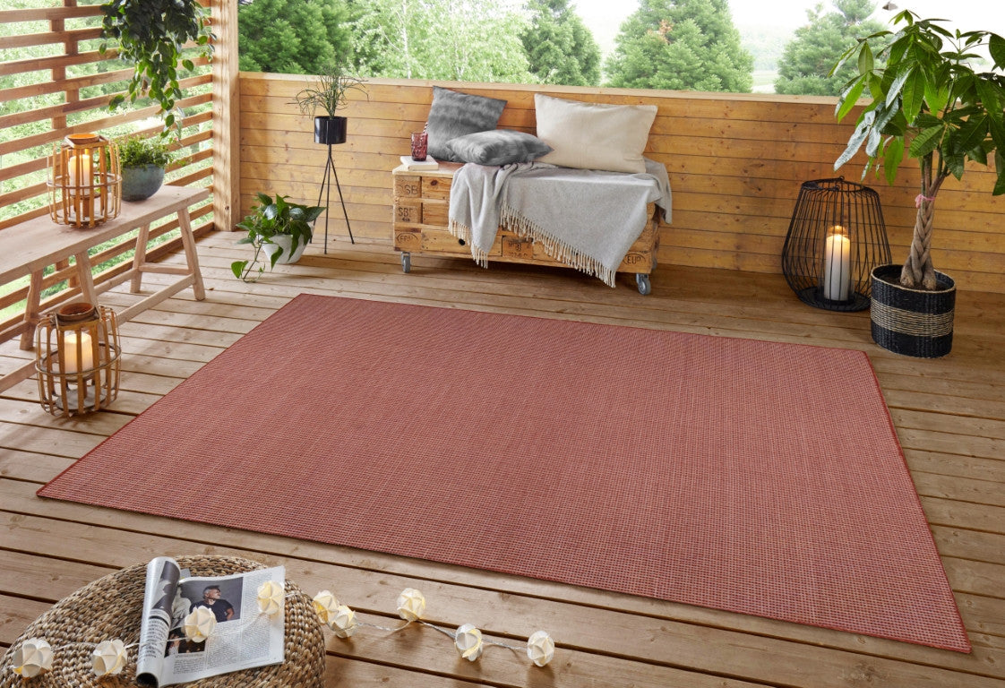 Calypso Crosshatch Outdoor Rug - 6' x 9' - Red