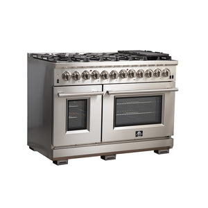 Forno Capriasca 48" Stainless Steel Freestanding Dual Fuel Double Oven Range (6.58 Cu. Ft.) - FFSGS6187-48