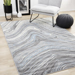 Functional Modern Area Rug - 7' X 10' - Blue/Grey