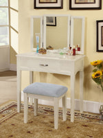 Campbell Vanity Table Set - White