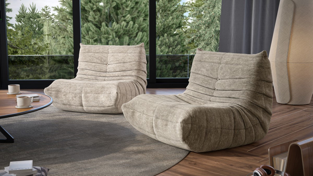 Dontae All-Foam Armless Chair - Taupe