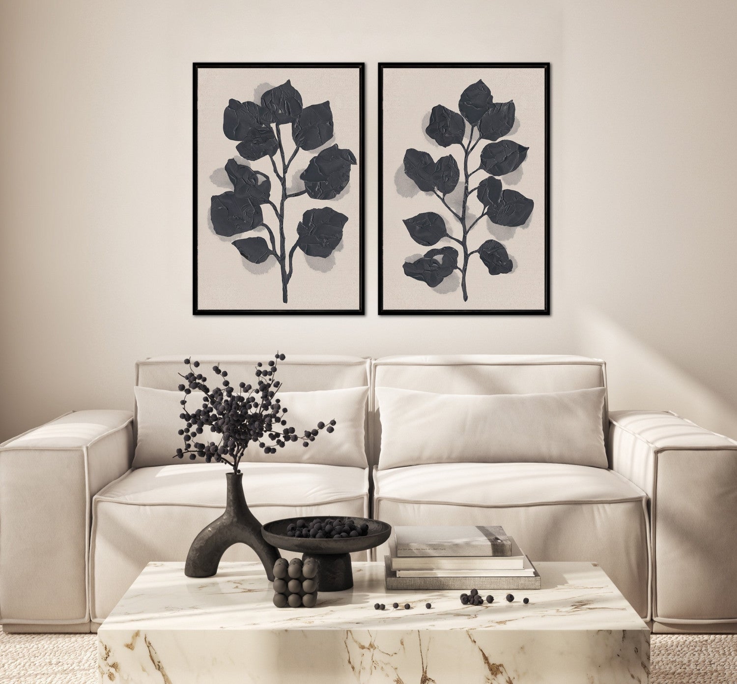 Shadow Botanica II Art - Black - 36 X 24