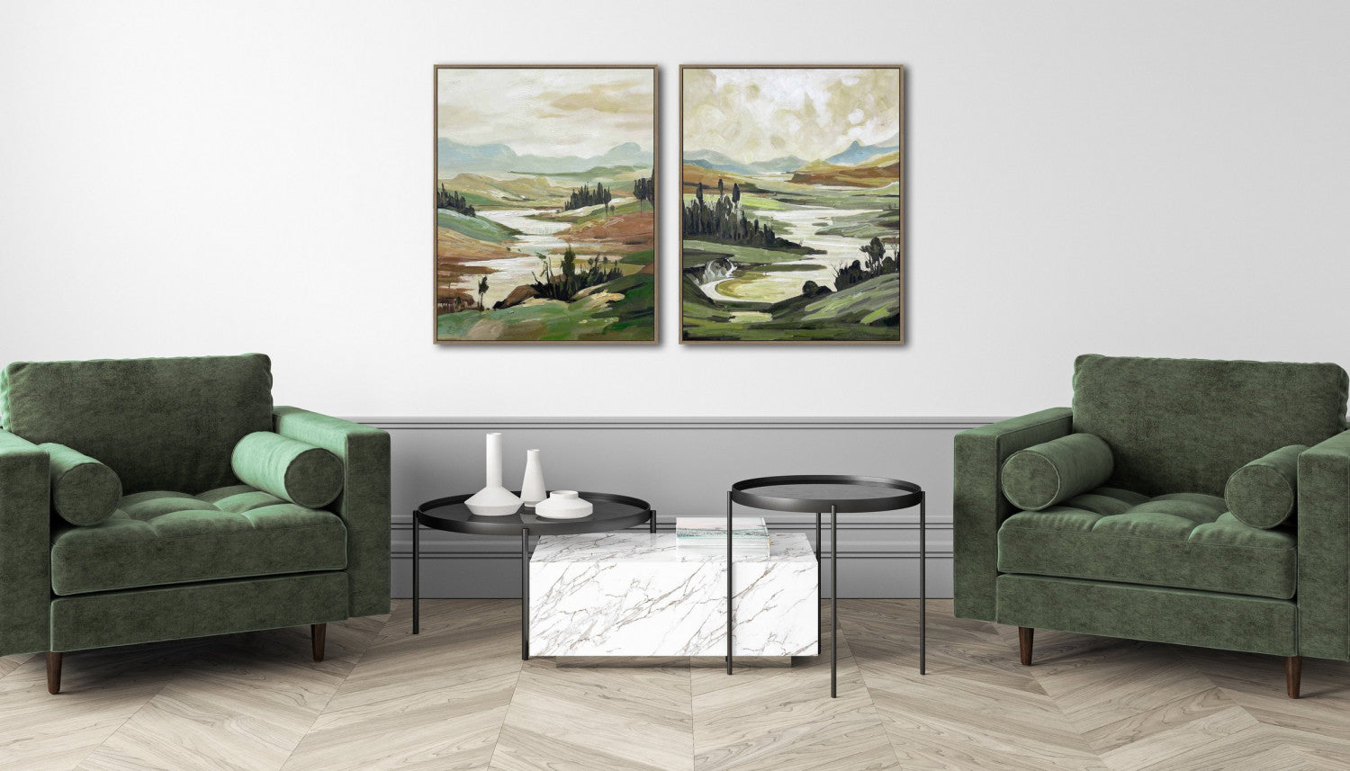 Winding Valley I Wall Art - Green - 30 X 24