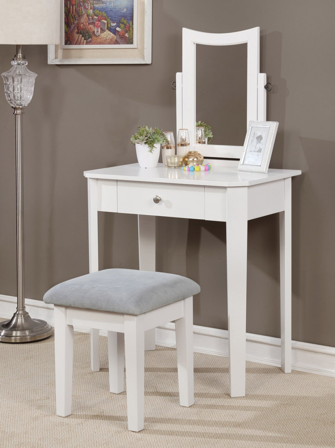 Kyrie Vanity Table Set - White