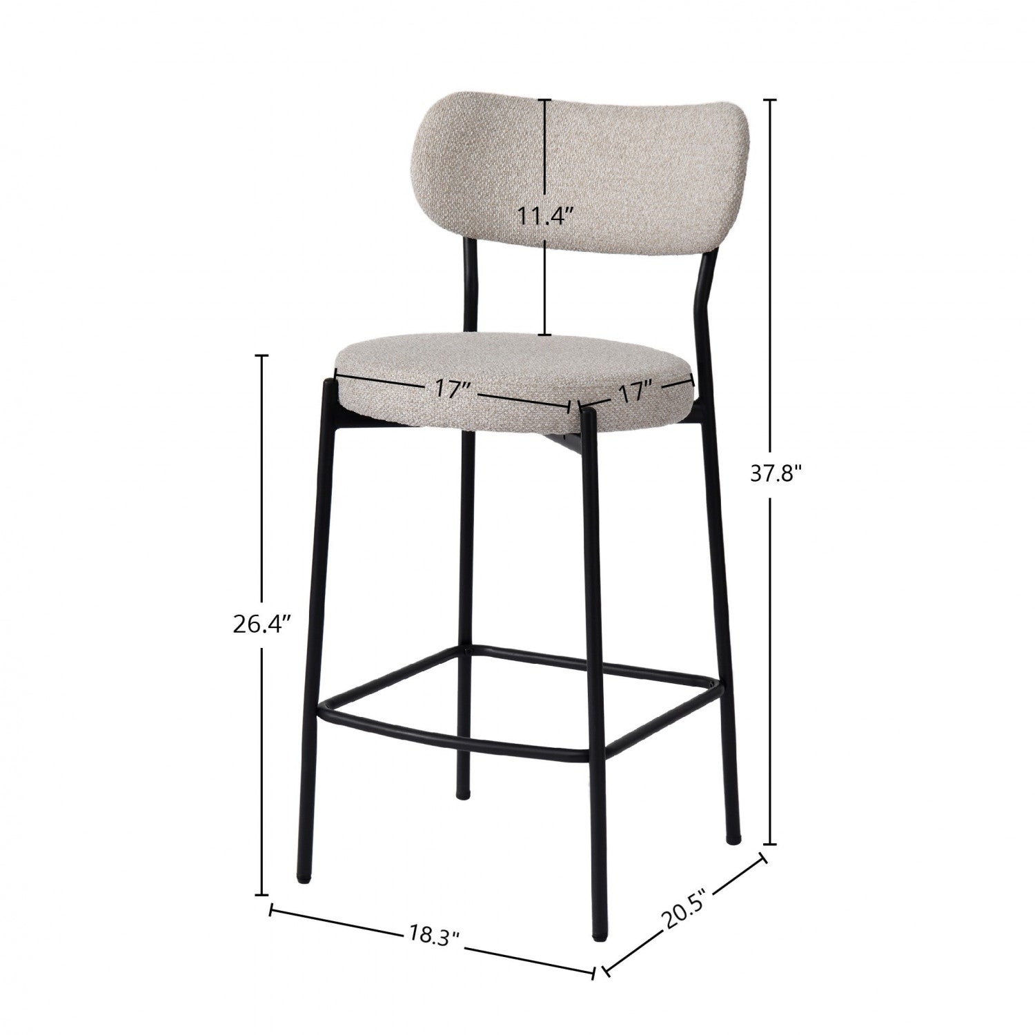 Eldra Counter Stool - Bone White - Set of Two