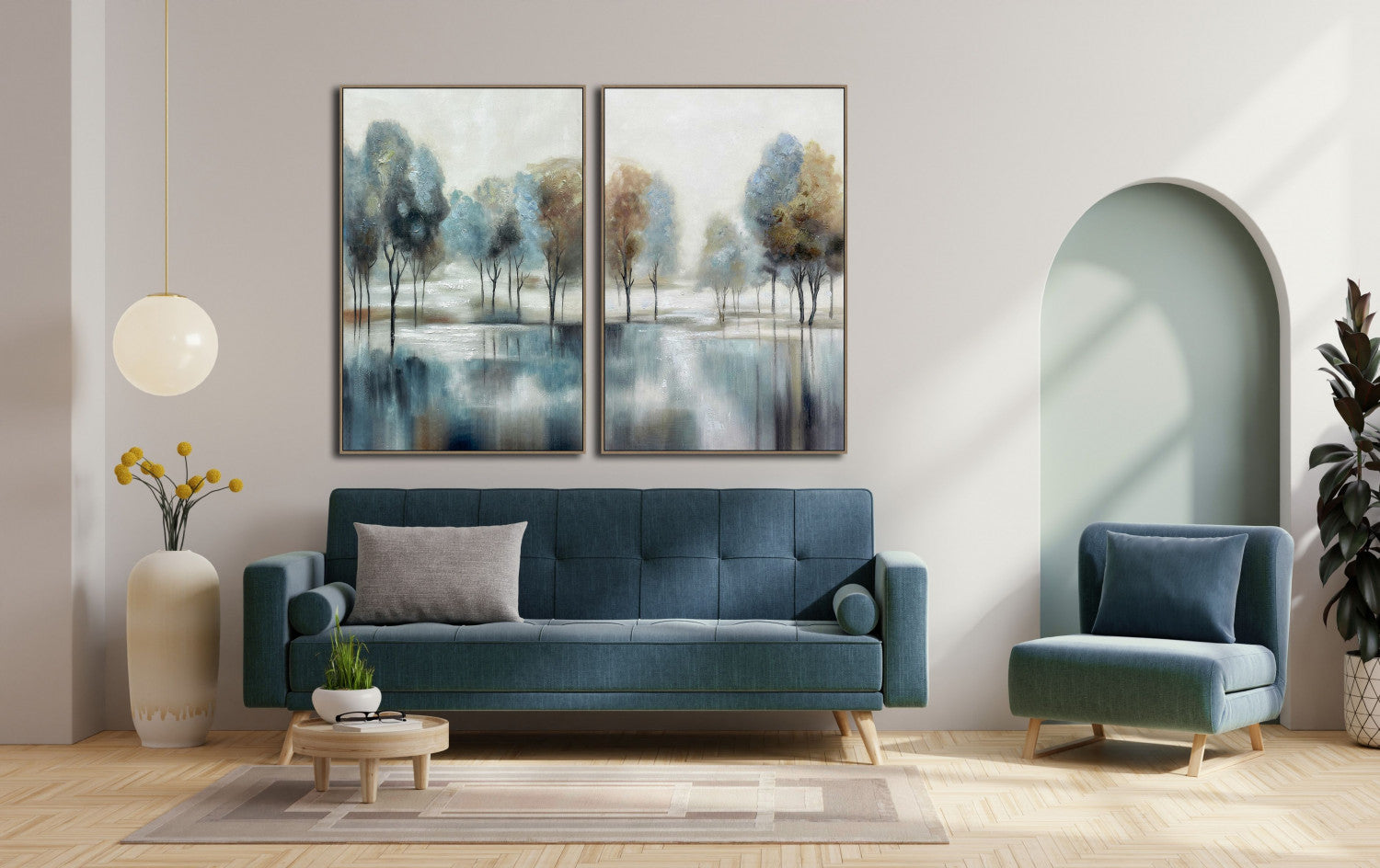 Stillness in Blue I Wall Art - Blue - 45 X 30
