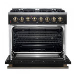 Forno Galiano 36" Black Dual Fuel Range (5.36 Cu. Ft.) - FFSGS6156-36BLK
