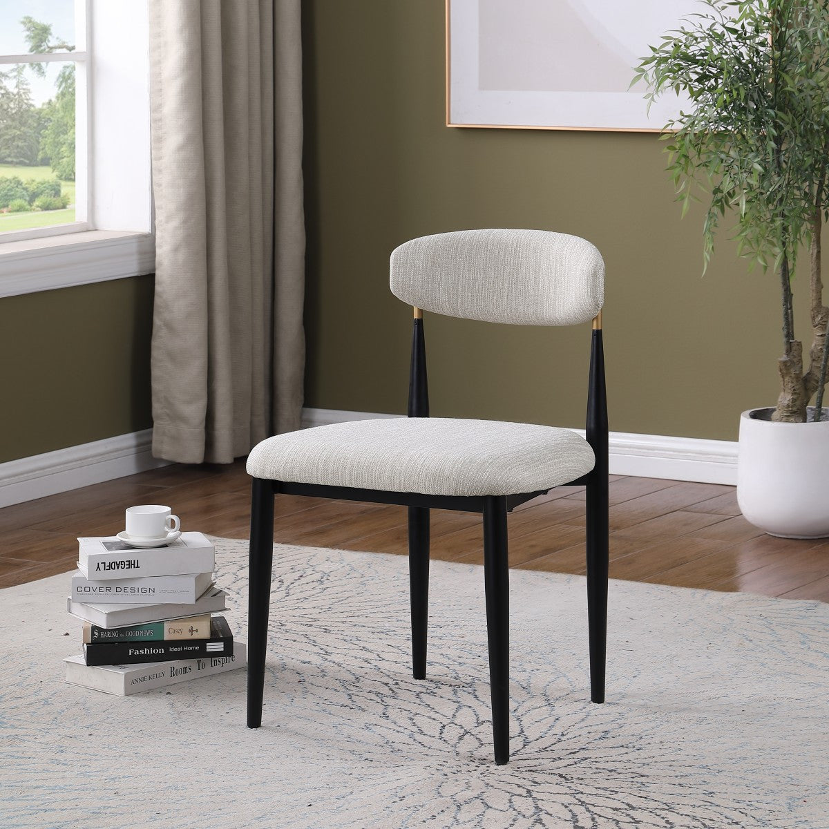 Kodi Dining Chair - Beige/Black - Set of Two