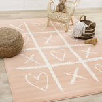 Kids Playing Board Area Rug - Pink Cream - 5' X 8'
