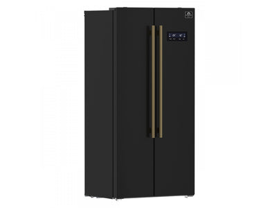 Forno Salerno 33" Black Freestanding Side-by-side Refrigerator (15.6 Cu. Ft.) - FFRBI1805-33BLK