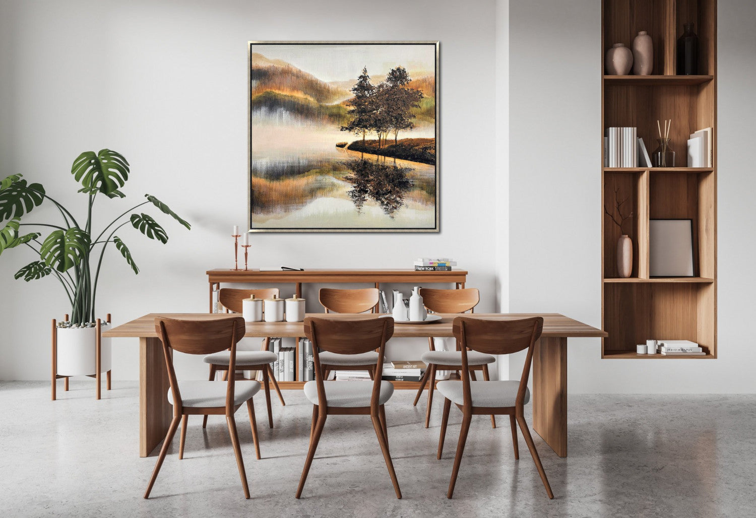 Echoes Across the Lake Wall Art - Brown - 36 X 36