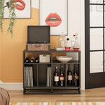 Regal Double Wide Record Station/Accent Cabinet - Black Oak
