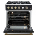 Forno Marco 30" Black Freestanding Gas Range (4.32 Cu. Ft.) - FFSGS6277-30BLK