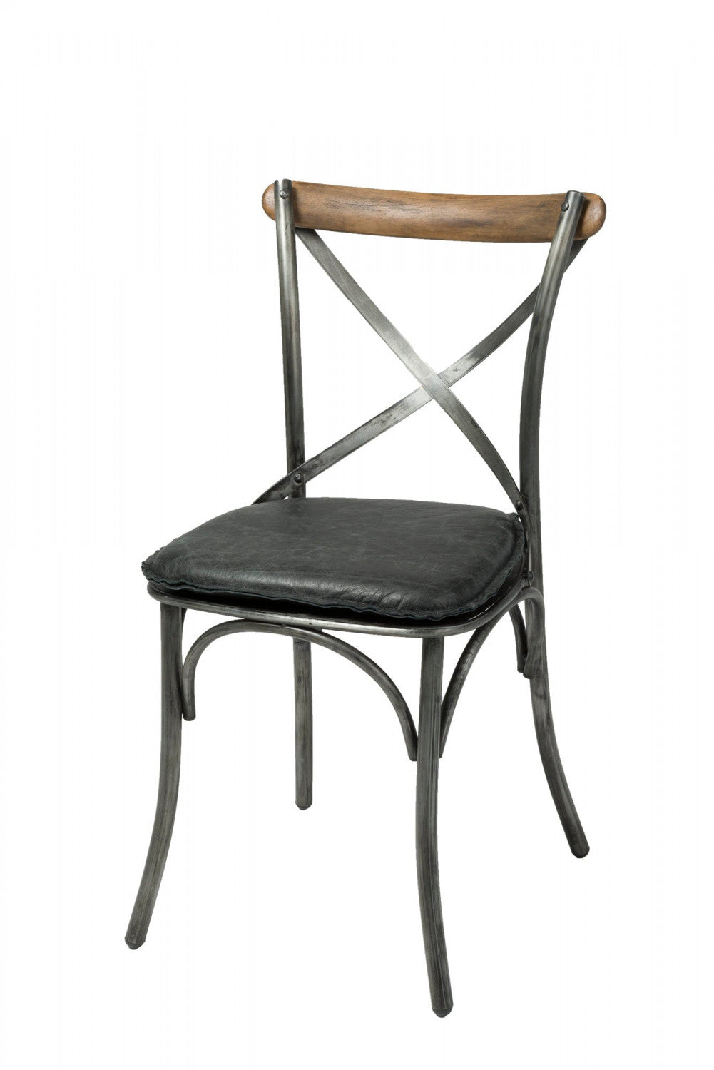 Dovren Leather Cushion Seat - Antique Black