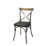 Dovren Leather Cushion Seat - Antique Black