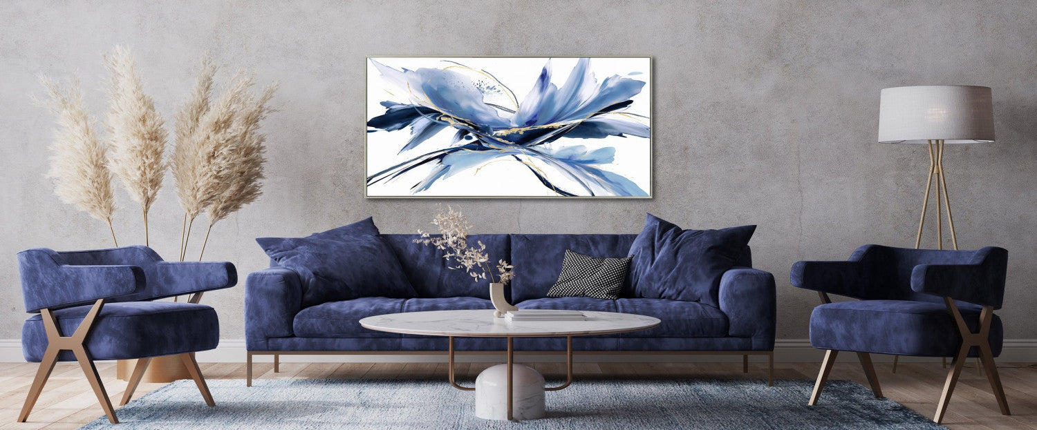 Celestial Wall Art - Blue/White - 28 X 56