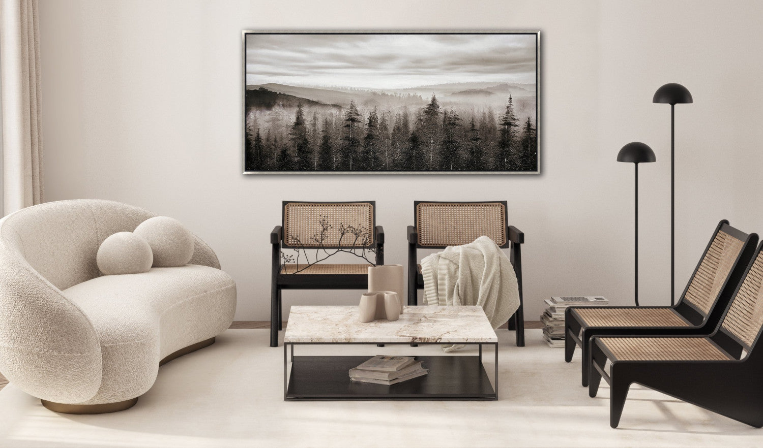 Echoes in the Fog wALL Art - Black/Brown - 28 X 56