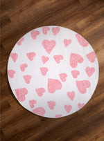 Dreamland Hearts Rug - 4ft Round - Pink