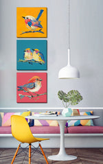 Feathered Friend Wall Art - Red - 16 X 16