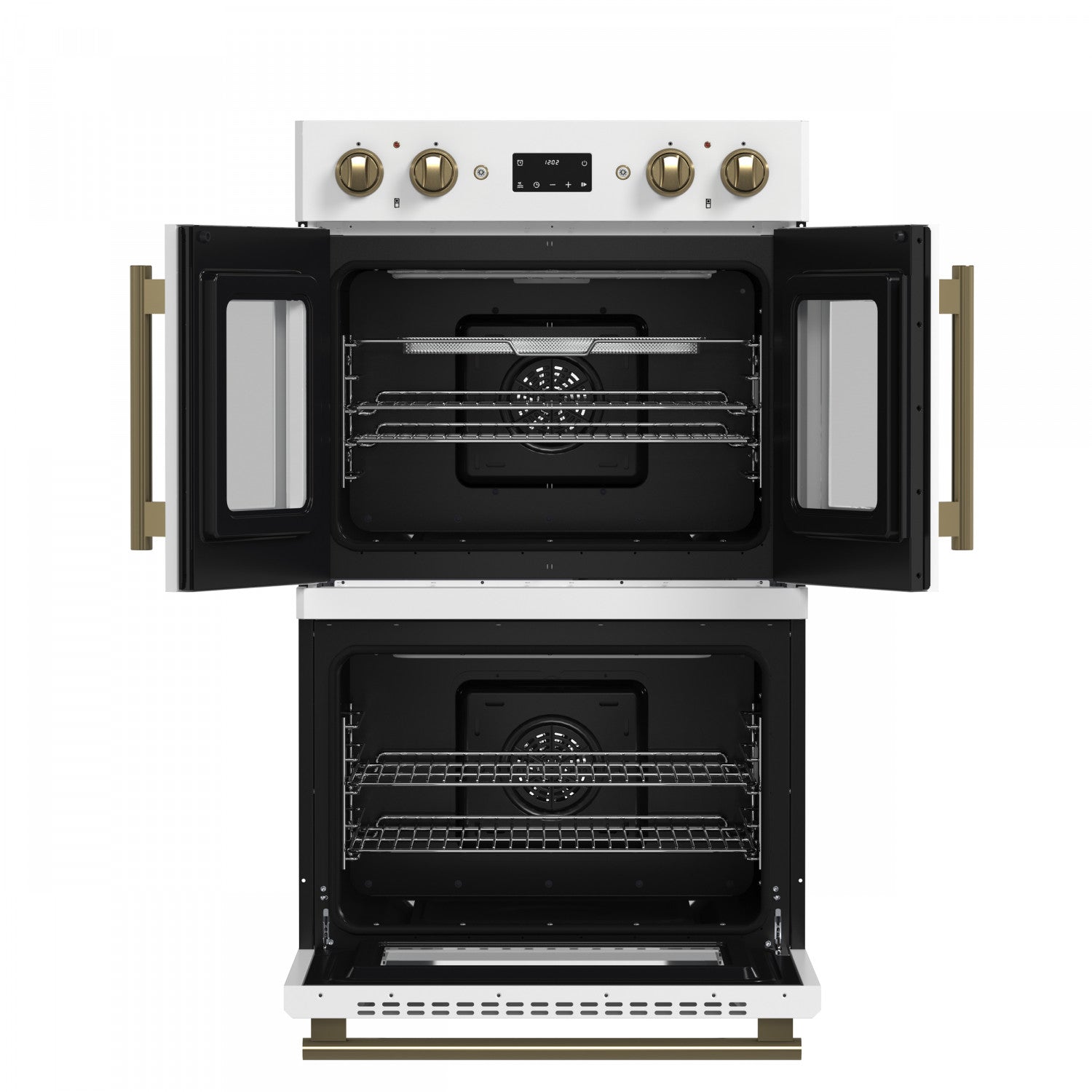 Forno Asti White 30" French Door Double Wall Oven with Dual True Convection and Air Fry (7.36 Cu. Ft.) - FBOEL1340-30WHT