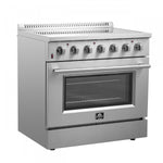 Forno Galiano 36" Stainless Steel Freestanding Electric Range With True Convection And Air Fry (5.36 Cu. Ft.) - FFSEL6083-36