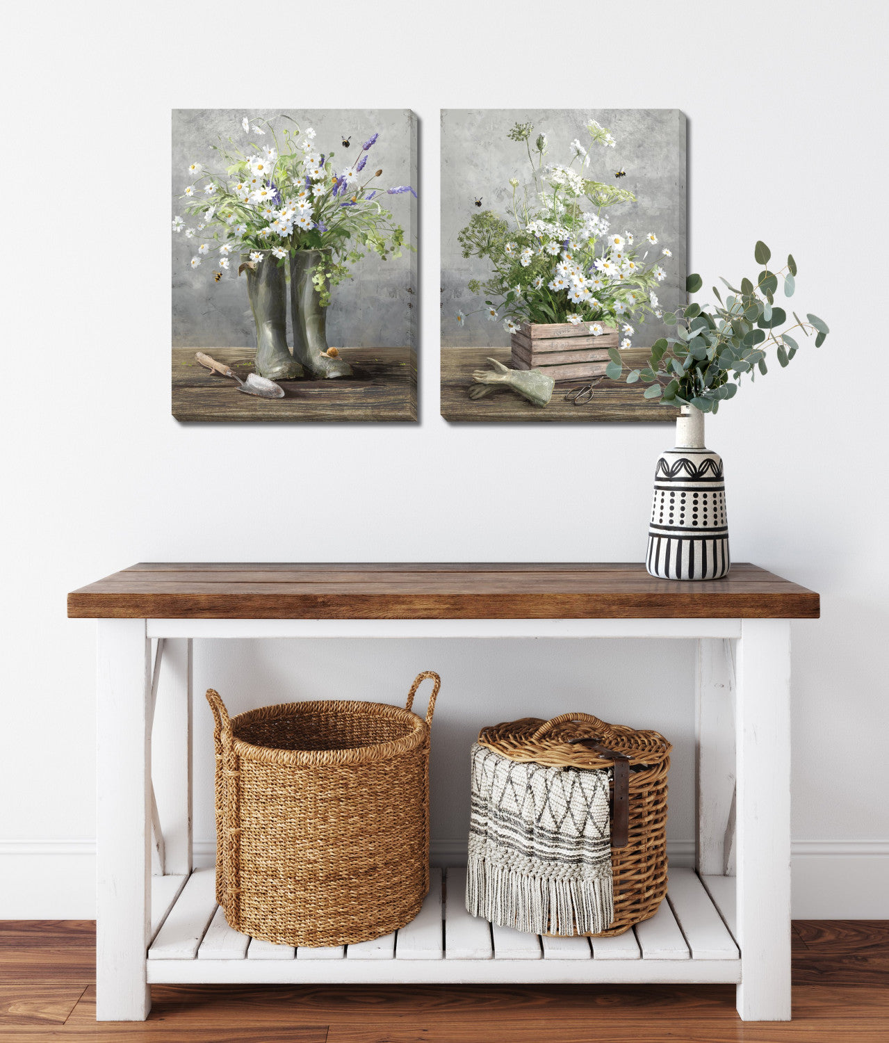 Garden Charmers Wall Art - Grey/Green - 16 X 20 - Set of Two