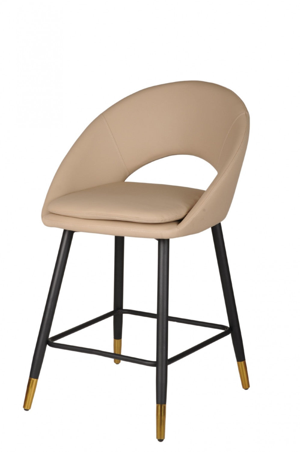 Mila Counter Stool - Beige/Black - Set of Two