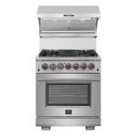 Forno Capriasca 30" Stainless Steel Dual Fuel Range with True Convection (4.32 Cu. Ft.) - FFSGS6187-30