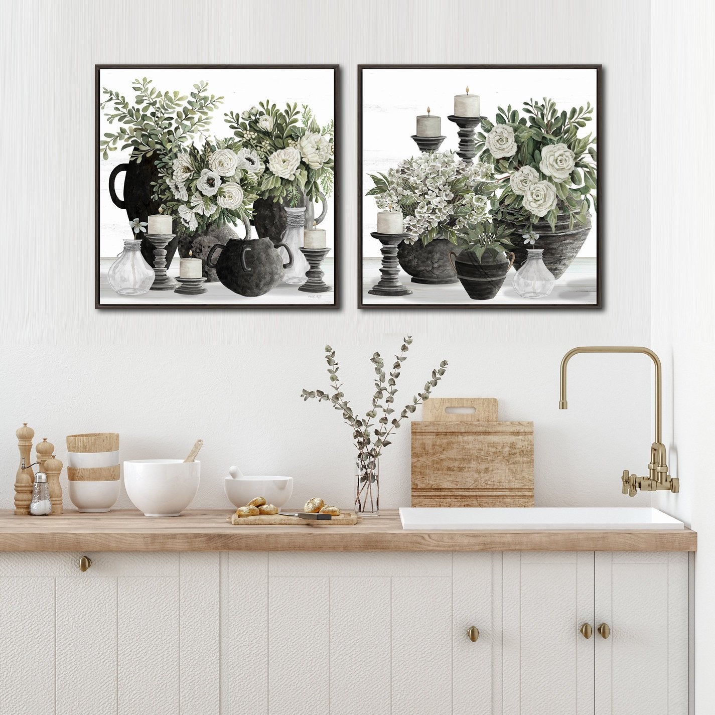 Tabletop Grace II Wall Art - White/Black - 30 X 30