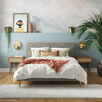 Daphne Upholstered Queen Bed - Light Gray Velvet