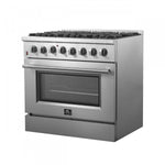 Forno Galiano 36" Stainless Steel Dual Fuel Range With True Convection (5.36 Cu. Ft.) - FFSGS6156-36
