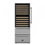 Forno Celano 30" 21.3 Cu.Ft. Stainless Steel 150 Bottle Dual Zone Wine Cellar with Two Beverage Drawers - FWCDR6697-30S