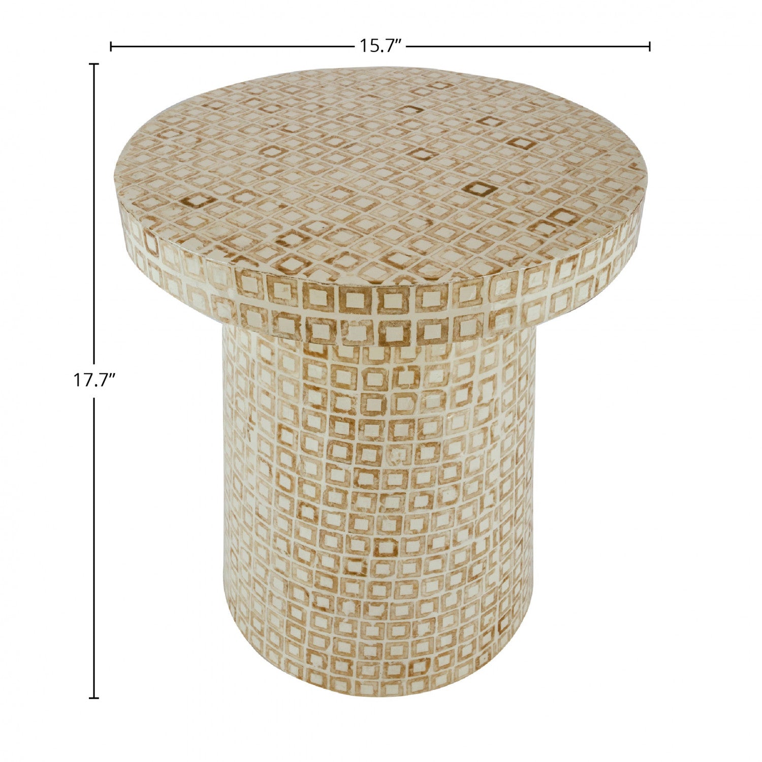 Destiny Side Table - White/Gold