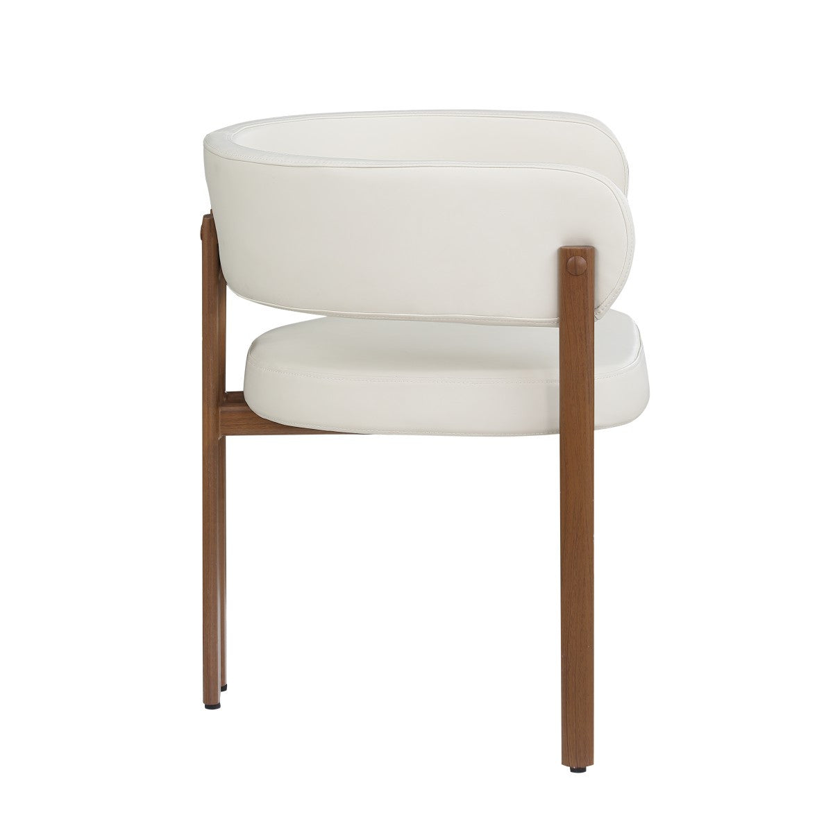 Rhett Dining Chair - Cream/Walnut - Set of Two
