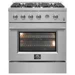 Forno Premium Stainless Steel Kitchen Package with Side-by-Side Refrigerator and Gas Range - FBDL-021-01CAUS