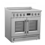 Forno Torino Stainless Steel 36" True Convection Induction Range with Air Fry and Air Sous Vide (5.36 Cu. Ft.) - FFSIN0950-36