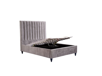 Adelfina 3-Piece King Storage Lift Bed - Grey