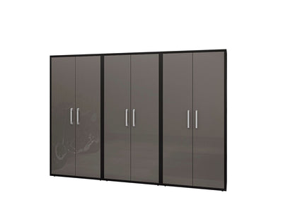 Lunde Storage Cabinet - Matte Black/Grey - Set of 3