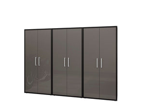 Lunde Storage Cabinet - Matte Black/Grey - Set of 3