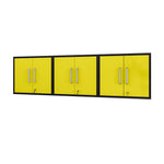 Lunde Floating Garage Cabinet - Matte Black/Yellow - Set of 3