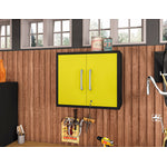 Lunde Floating Garage Cabinet - Matte Black/Yellow - Set of 3