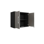 Lunde Floating Garage Cabinet - Matte Black/Grey - Set of 3
