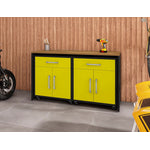 Lunde Garage Work Station - Matte Black/Yellow - Set of 3
